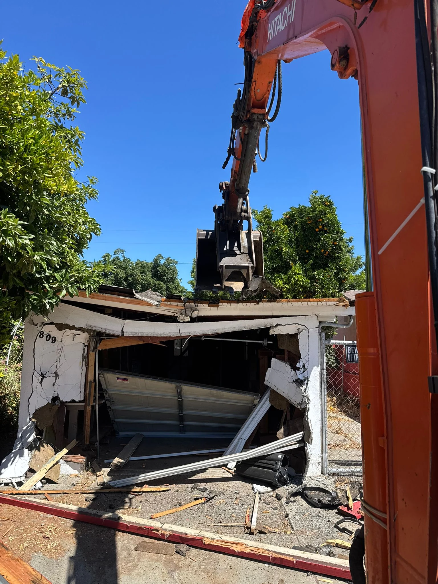 House and pool demolition